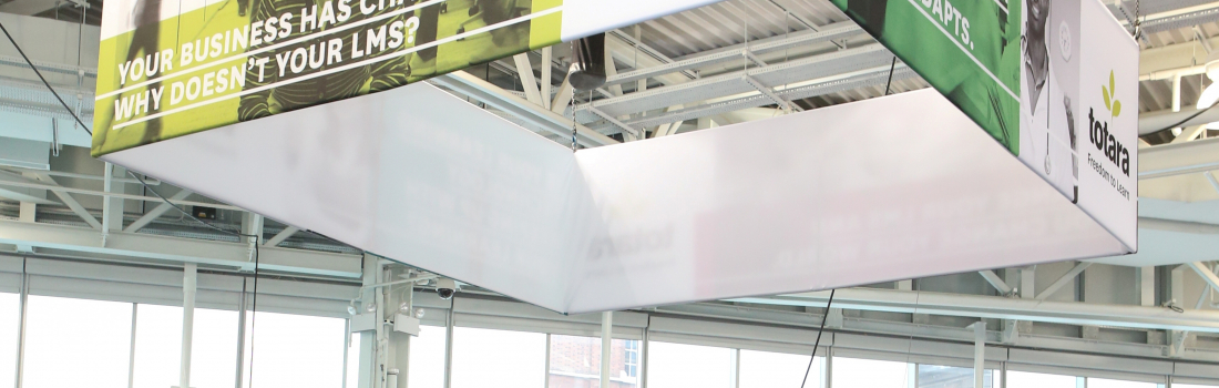 5 reasons to consider a hanging banner for your next exhibition